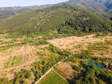 Petrich Vadisi, Blagoevgrad bölgesinin hava günbatımı manzarası, Bulgaristan