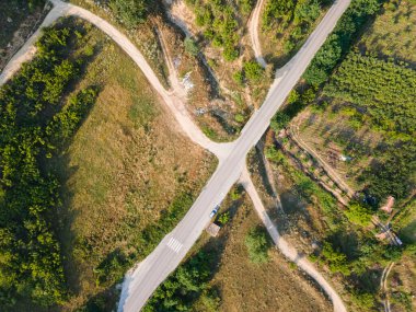 Petrich Vadisi, Blagoevgrad bölgesinin hava günbatımı manzarası, Bulgaristan