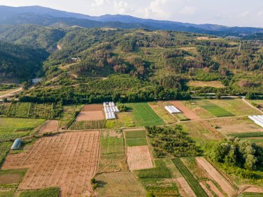 Petrich Vadisi, Blagoevgrad bölgesinin hava günbatımı manzarası, Bulgaristan