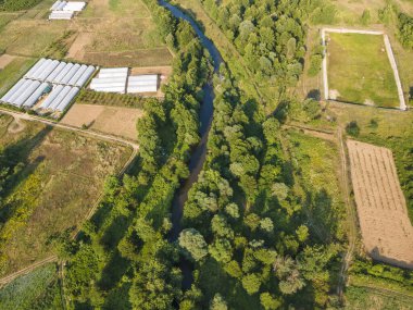 Petrich Vadisi, Blagoevgrad bölgesinin hava günbatımı manzarası, Bulgaristan