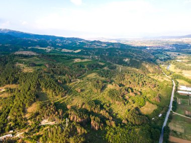 Petrich Vadisi, Blagoevgrad bölgesinin hava günbatımı manzarası, Bulgaristan