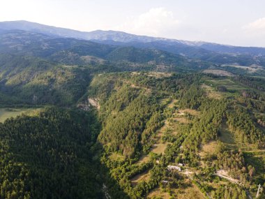 Petrich Vadisi, Blagoevgrad bölgesinin hava günbatımı manzarası, Bulgaristan