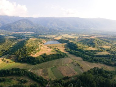 Petrich Vadisi, Blagoevgrad bölgesinin hava günbatımı manzarası, Bulgaristan