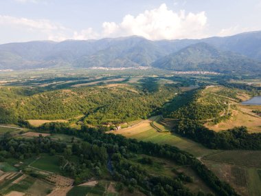 Petrich Vadisi, Blagoevgrad bölgesinin hava günbatımı manzarası, Bulgaristan