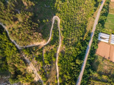 Petrich Vadisi, Blagoevgrad bölgesinin hava günbatımı manzarası, Bulgaristan