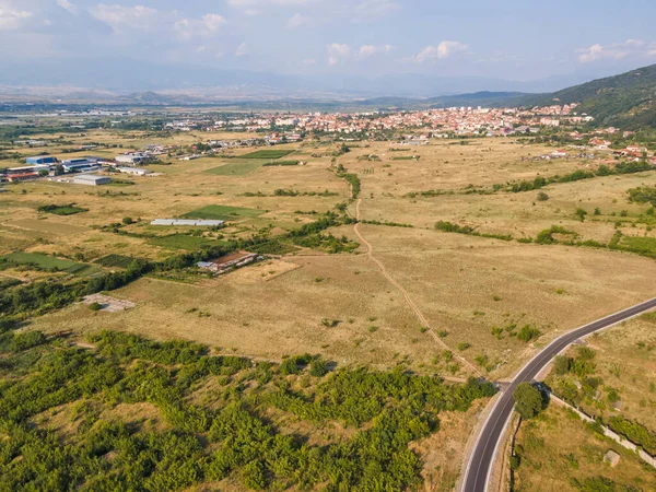 Vista Aérea Atardecer Del Valle Petrich Región Blagoevgrad Bulgaria — Foto de Stock