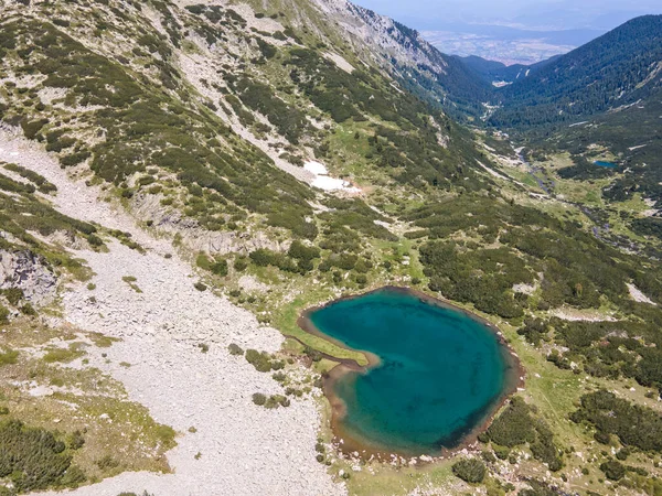 Amazing Aerial View Muratovo Lake Pirin Mountain Bulgaria — Stok Foto