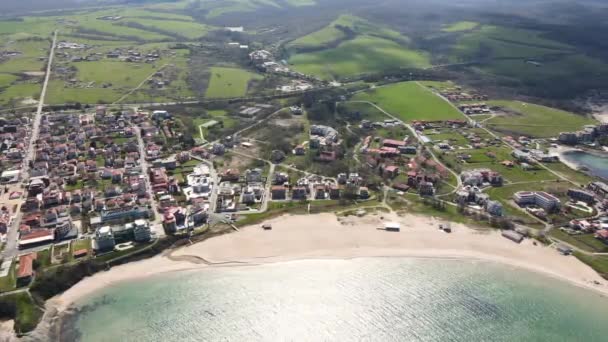 Flygfoto Över Byn Lozenets Burgas Region Bulgarien — Stockvideo