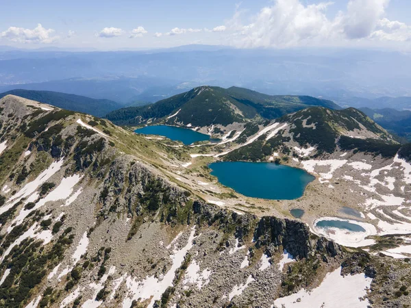 Incredibile Vista Aerea Dei Laghi Kremenski Pirin Mountain Bulgaria — Foto Stock