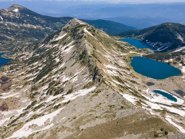 Niesamowity Widok Lotu Ptaka Jeziora Kremenski Góra Pirin Bułgaria — Zdjęcie stockowe