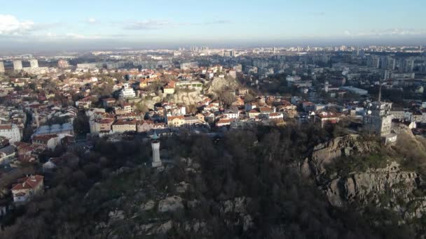 Luftaufnahme Des Stadtzentrums Von Plovdiv Bulgarien — Stockvideo