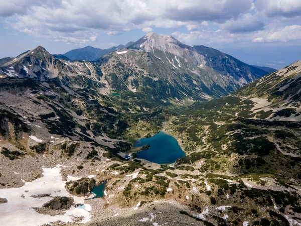 Menakjubkan Pemandangan Udara Danau Fish Banderitsa Pirin Mountain Bulgaria — Stok Foto