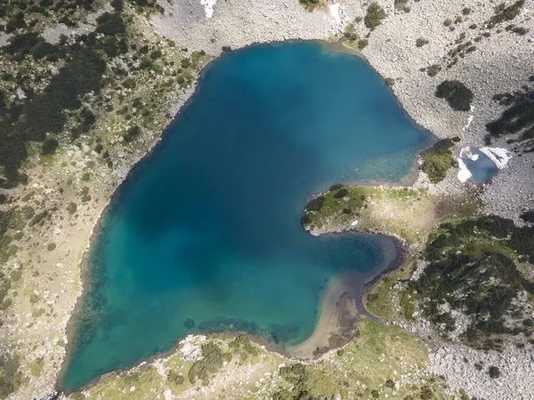 Vista Aérea Incrível Lago Fish Banderitsa Pirin Mountain Bulgária — Fotografia de Stock