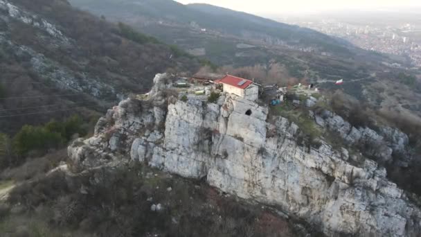 Luftaufnahme Der Kirche Des Heiligen Demetrius Von Thessaloniki Der Nähe — Stockvideo