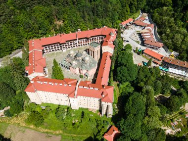 Bulgaristan 'ın Kyustendil Bölgesi, Rila Manastırı' nın şaşırtıcı hava manzarası