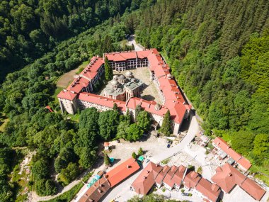 Bulgaristan 'ın Kyustendil Bölgesi, Rila Manastırı' nın şaşırtıcı hava manzarası