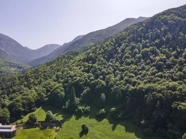 Luchtfoto Van Rila Mountain Bij Kirilova Polyana Cyril Weide Kyustendil — Stockfoto