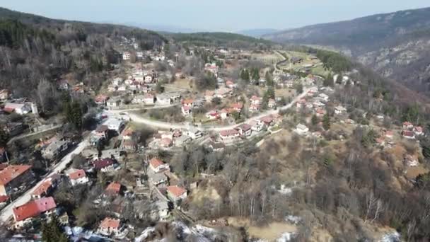 Luchtfoto Van Dorp Dedevo Regio Plovdiv Bulgarije — Stockvideo