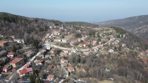 Vista Aerea Del Villaggio Dedevo Regione Plovdiv Bulgaria — Video Stock