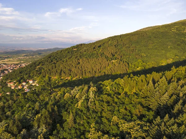 Bulgaristan Petrich Kenti Yakınlarındaki Belasitsa Dağı Nın Hava Günbatımı Manzarası — Stok fotoğraf