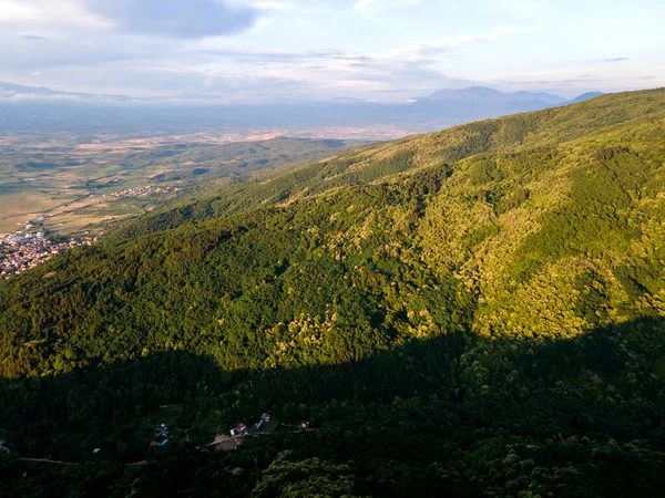 Sonnenuntergang Aus Der Luft Von Belasitsa Berg Der Nähe Der — Stockfoto