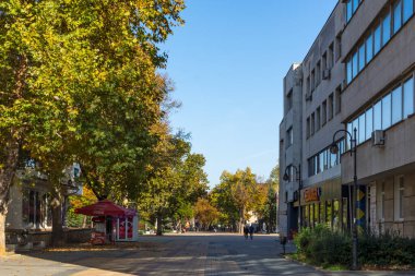 LOVECH, BULGARIA - NOVEMBER 8, 2020: Panoramic view of center of town of Lovech, Bulgaria