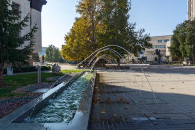 LOVECH, BULGARIA - NOVEMBER 8, 2020: Panoramic view of center of town of Lovech, Bulgaria
