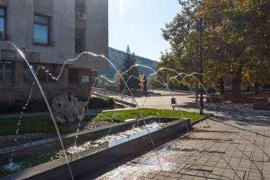 LOVECH, BULGARIA - NOVEMBER 8, 2020: Panoramic view of center of town of Lovech, Bulgaria