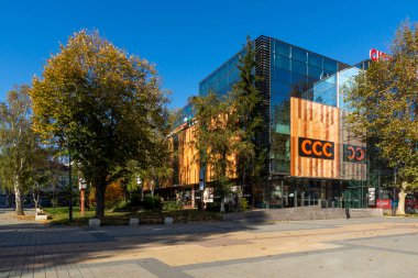LOVECH, BULGARIA - NOVEMBER 8, 2020: Panoramic view of center of town of Lovech, Bulgaria