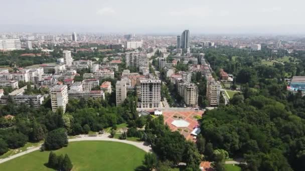 Increíble Vista Aérea South Park Ciudad Sofía Bulgaria — Vídeo de stock