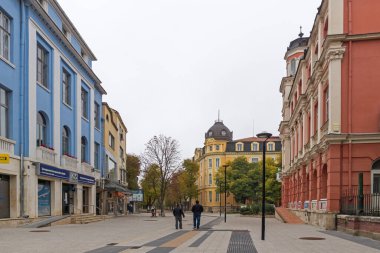 PLEVEN, BULGARIA - 8 Kasım 2020: Bulgaristan 'ın Plevne kentinin Panoraması