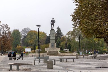 PLEVEN, BULGARIA - 8 Kasım 2020: Bulgaristan 'ın Plevne kentinin Panoraması