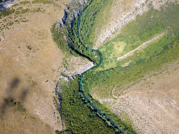 Vista Aérea Del Geoparque Iskar Panega Largo Del Río Gold — Foto de Stock