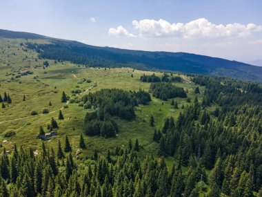 Konyarnika bölgesinin hava manzarası ar Vitosha Dağı, Sofya Şehir Bölgesi, Bulgaristan