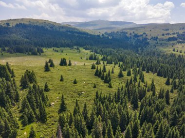 Konyarnika bölgesinin hava manzarası ar Vitosha Dağı, Sofya Şehir Bölgesi, Bulgaristan
