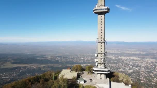Sofia Bulgaria Octubre 2020 Vista Aérea Otoño Torre Kopititoto Panorama — Vídeos de Stock