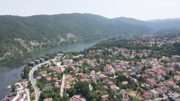 Vista Aerea Estiva Del Lago Pancharevo Sofia Città Regione Bulgaria — Video Stock