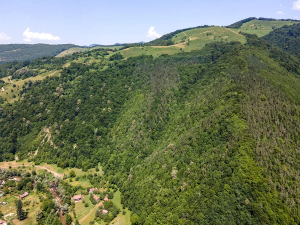 Widok Lotu Ptaka Wieś Ribaritsa Górach Bałkańskich Obwód Lovech Bułgaria — Zdjęcie stockowe