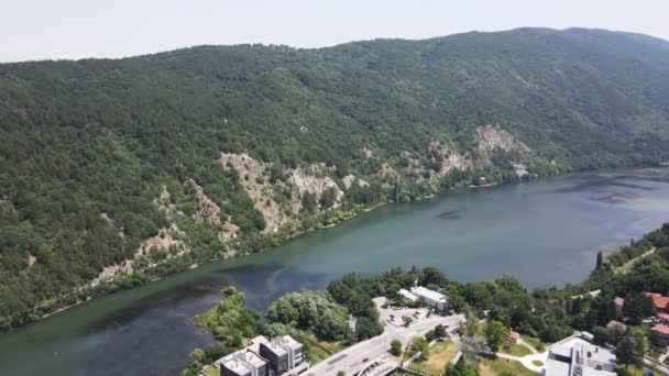 Aerial Summer View Pancharevo Lake Sofia City Region Bulgaria — Stock Video