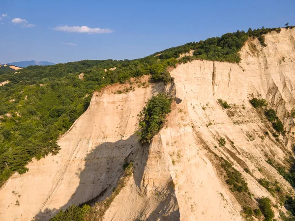 Légi Naplemente Kilátás Rozhen Homok Piramisok Blagoevgrad Régió Bulgária — Stock Fotó