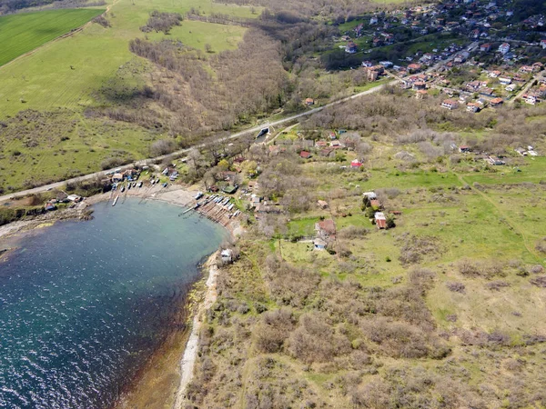 Vue Aérienne Littoral Mer Noire Près Village Varvara Région Burgas — Photo