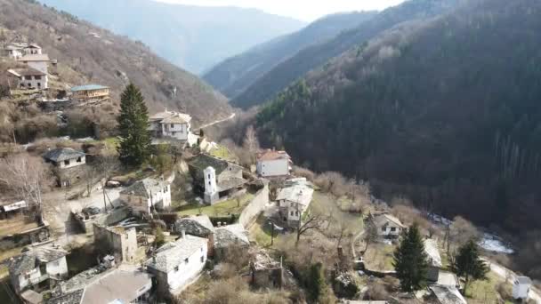 Aerial View Village Kosovo Authentic Nineteenth Century Houses Plovdiv Region — Stock Video