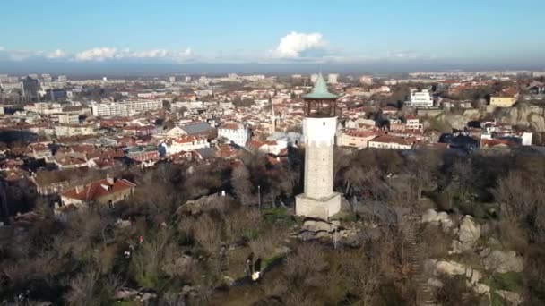 Plovdiv Bulgaria December 2020 Aerial View Center City Plovdiv Bulgaria — Stock videók