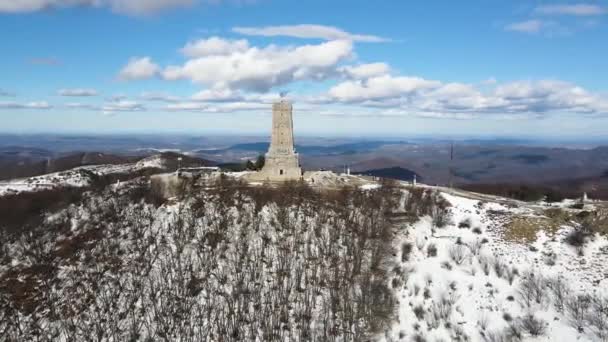 Shipka Bulgarie Janvier 2021 Vue Aérienne Monument Liberté Shipka Sommet — Video