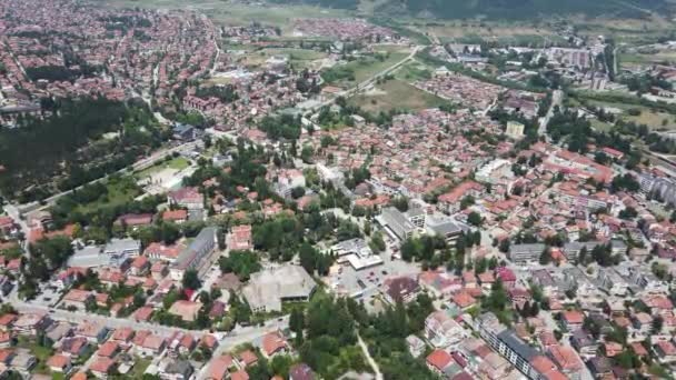 Vista Aérea Cidade Velingrad Região Pazardzhik Bulgária — Vídeo de Stock