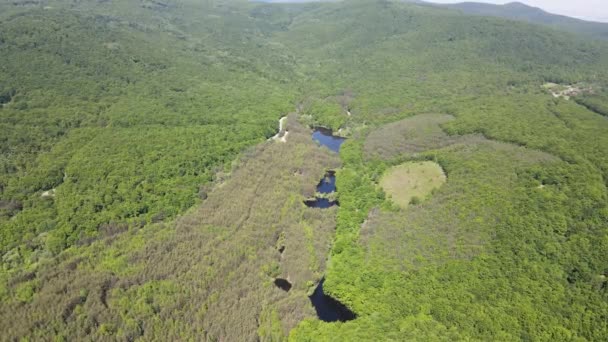 Veduta Aerea Dei Laghi Sua Gabra Sul Monte Lozenska Regione — Video Stock