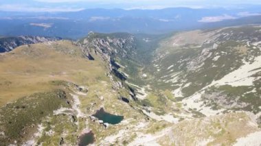 Bulgaristan 'ın Malyovitsa zirvesi yakınlarındaki Rila Dağı' nın şaşırtıcı hava manzarası