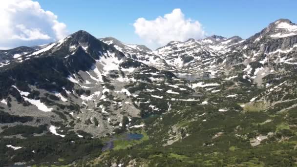 Vista Aérea Incrível Popovo Lagos Peixe Montanha Pirin Bulgária — Vídeo de Stock