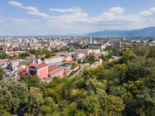 Erstaunliche Luftaufnahme Des Stadtzentrums Von Plovdiv Bulgarien — Stockfoto