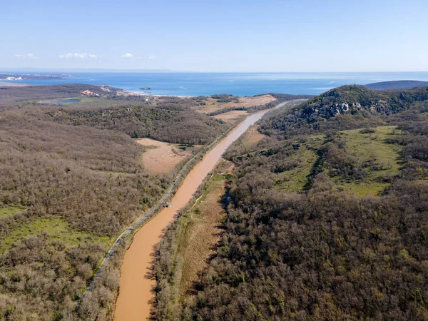 Aerial View Ropotamo River Arkutino Region Burgas Region Bulgaria — Stock Photo, Image